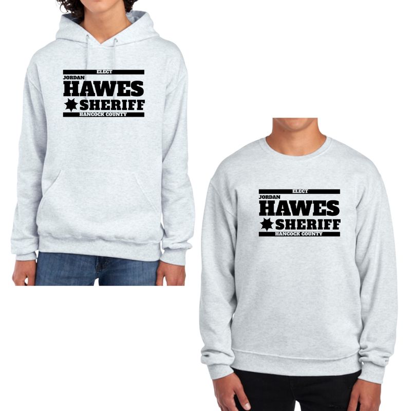HAWES for Sheriff Hoodie &amp; Crew: Ash Gray