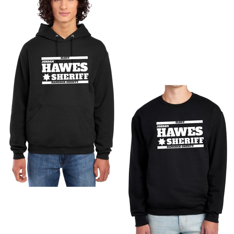 HAWES for Sheriff Hoodie &amp; Crew: Black