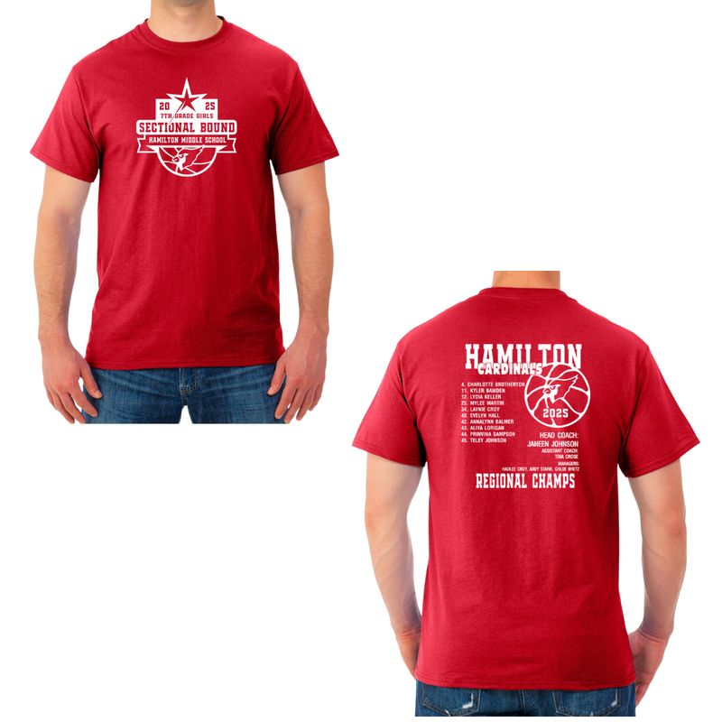 Hamilton Middle School Girls Basketball Sectional Shirt Options