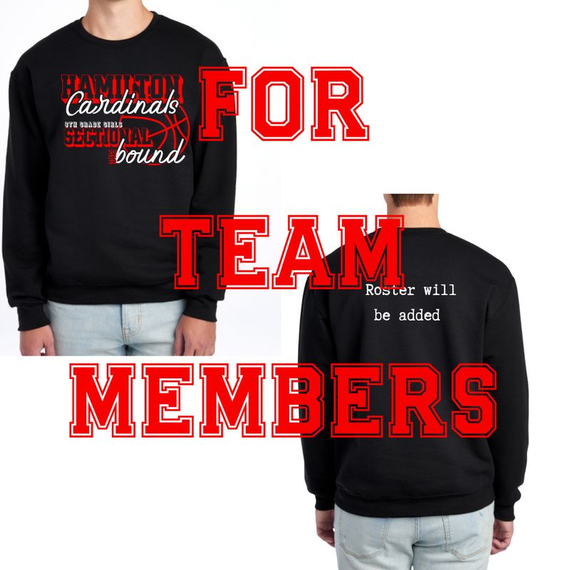 Hamilton Middle School Girls Basketball Sectional Shirt: TEAM 8TH GRADE