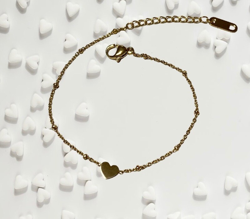 Armband hartje goud