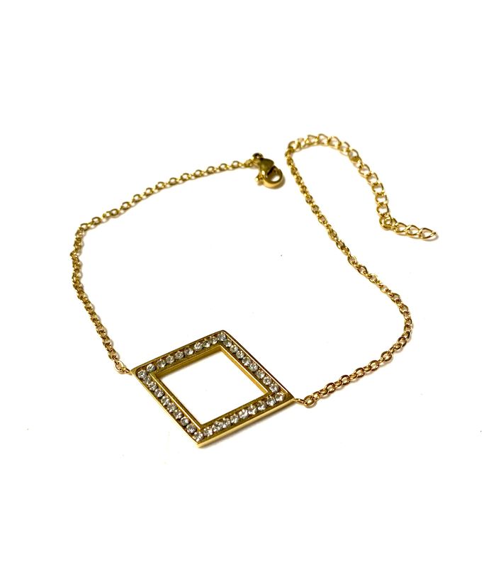 Armband met strass tussenstuk