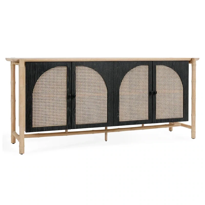 Barrea Oak Wood Console Cabinet