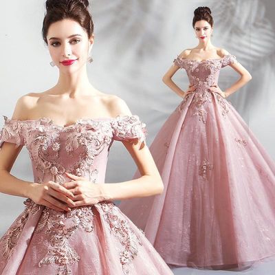 Pink Colored Yarn 2024 Spring New Bridal French Dress Mori Style Show Evening Dress Slimming For Small