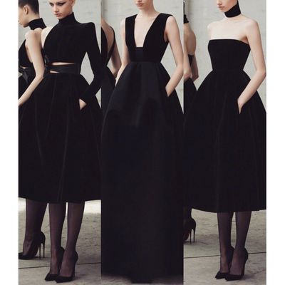 Fashion Show 2023 New Shoulder Long Sleeve High Collar Fishtail Slim-fit Small Trailing Slim-fit Evening Dress Black Skirt