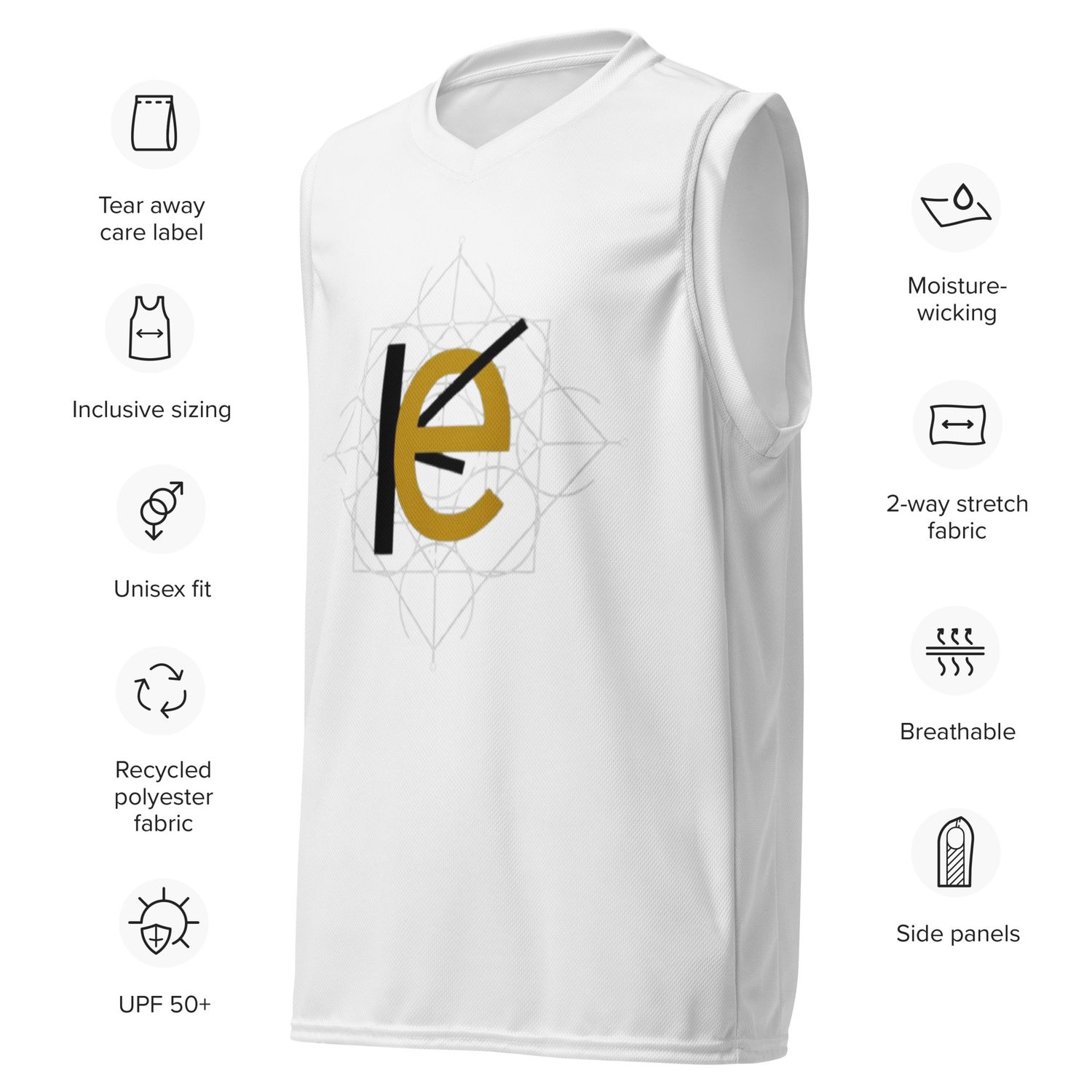 Recyceltes Unisex-Basketballtrikot  