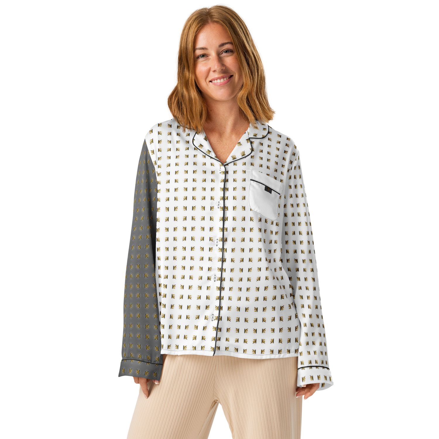 Langärmliges Pyjamaoberteil für Damen