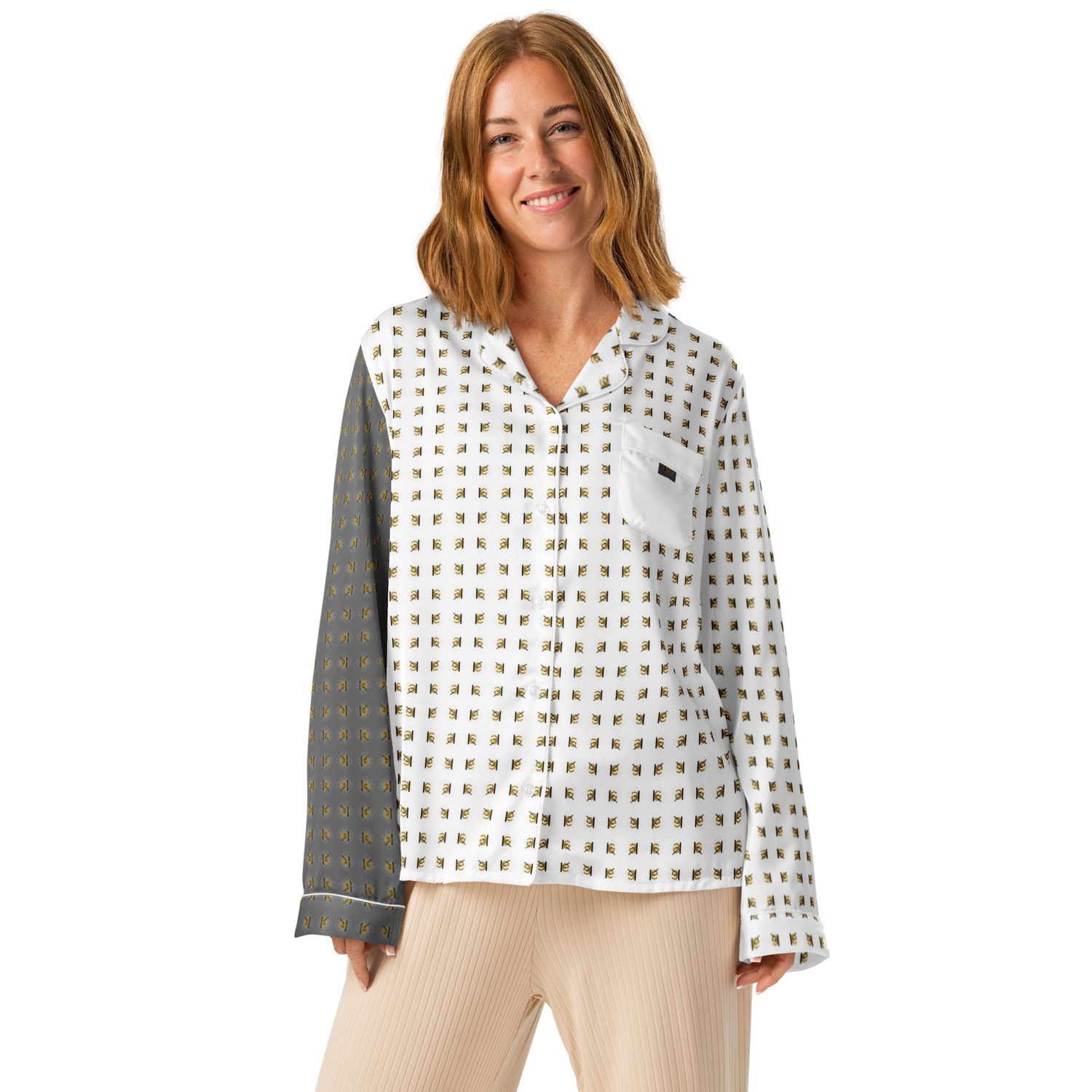 Langärmliges Pyjamaoberteil für Damen