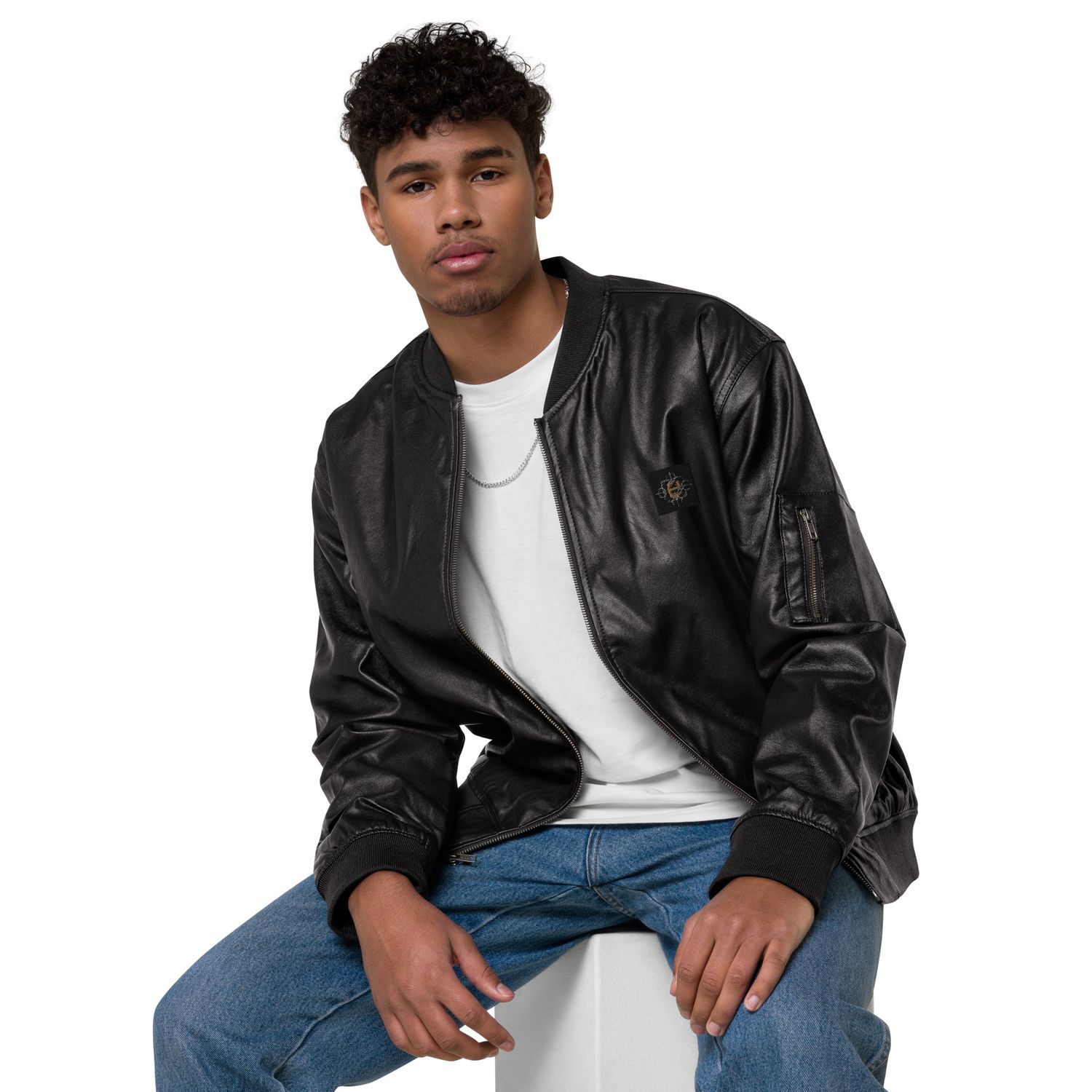 Luxury streetwear-Leather Bomber Jacket