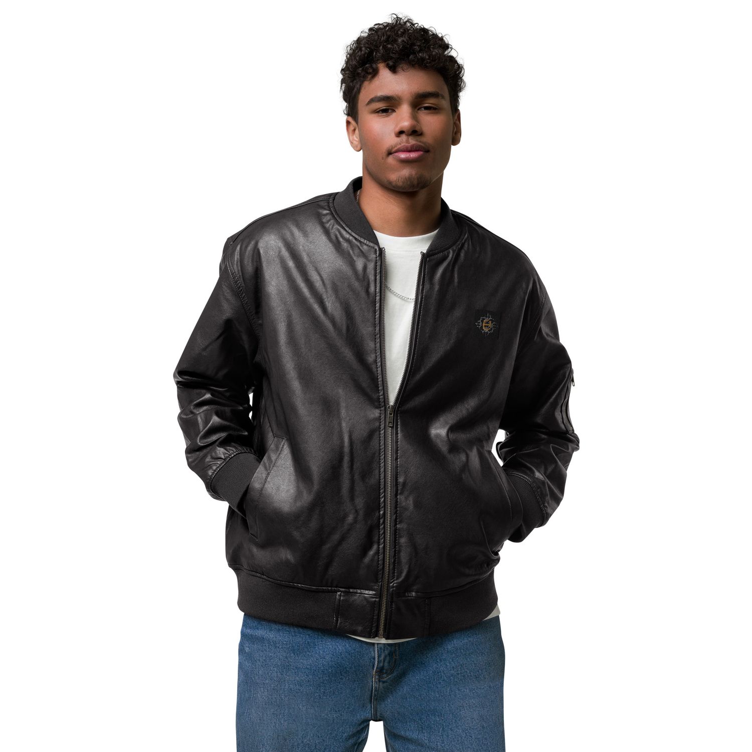 Luxury streetwear-Leather Bomber Jacket
