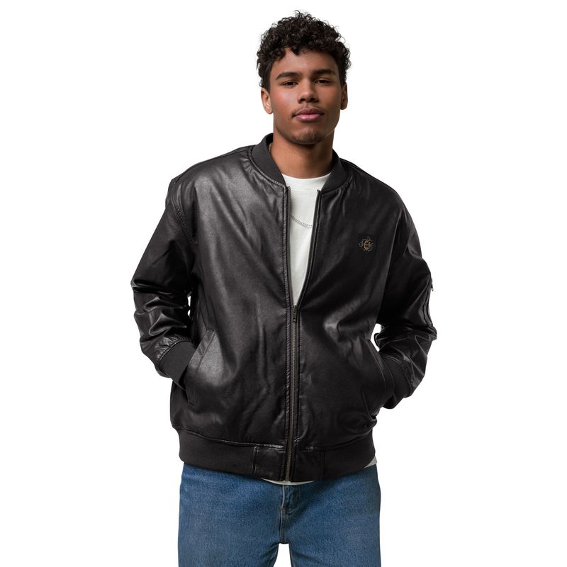Luxury streetwear-Leather Bomber Jacket