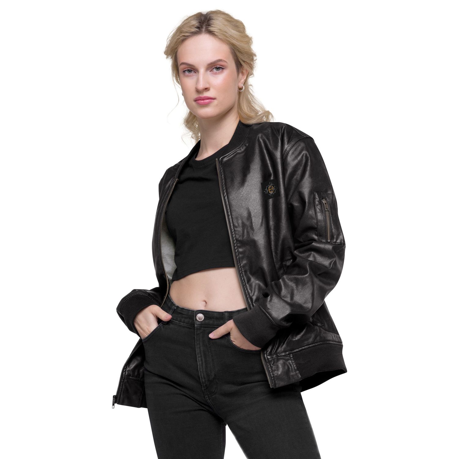 Luxury streetwear-Leather Bomber Jacket