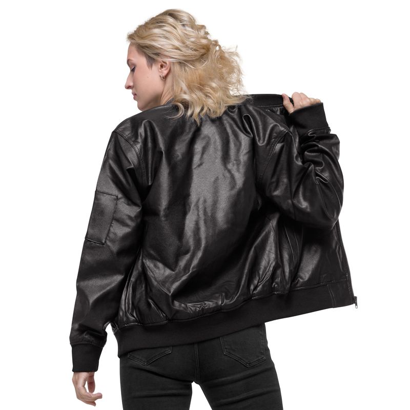 Luxury streetwear-Leather Bomber Jacket