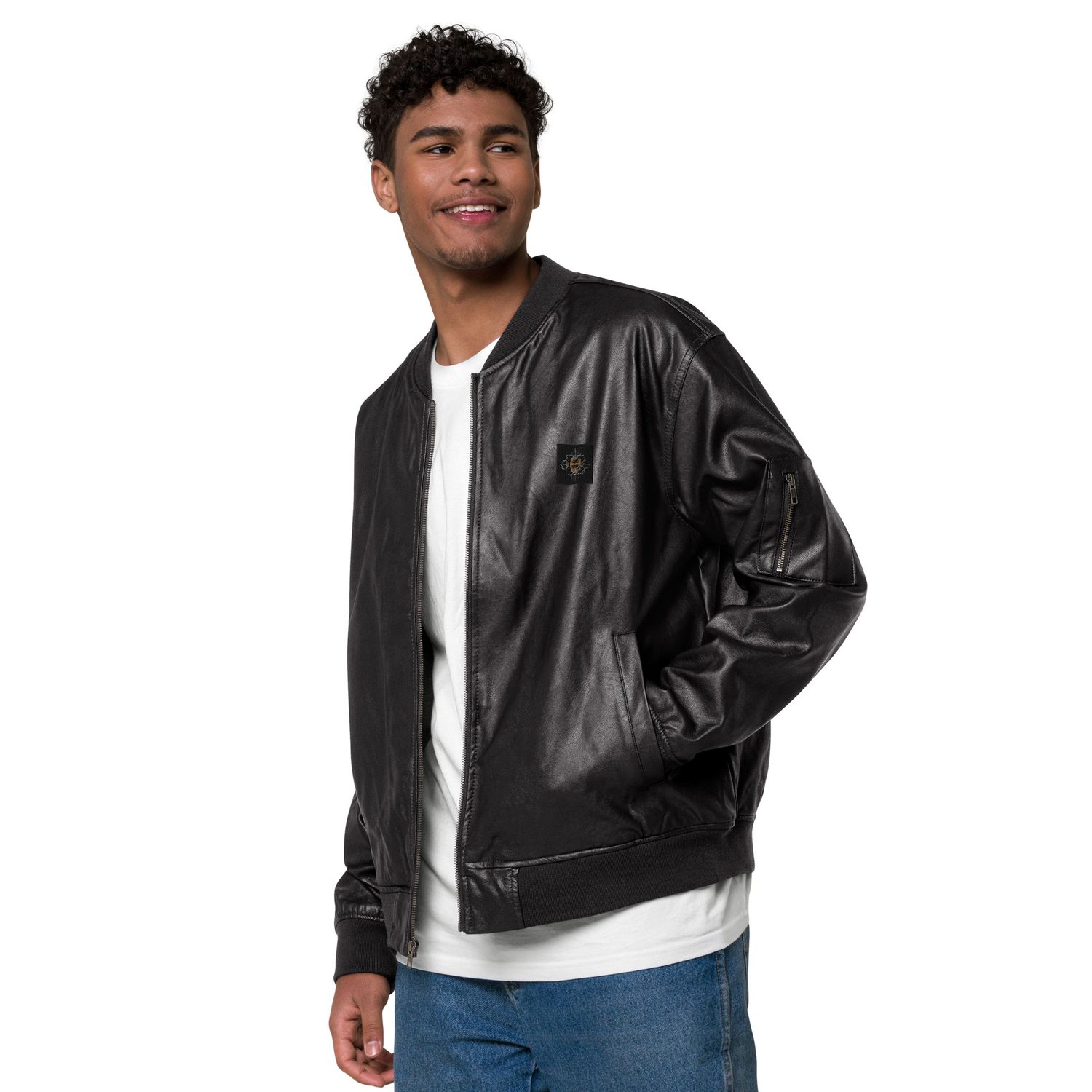 Luxury streetwear-Leather Bomber Jacket