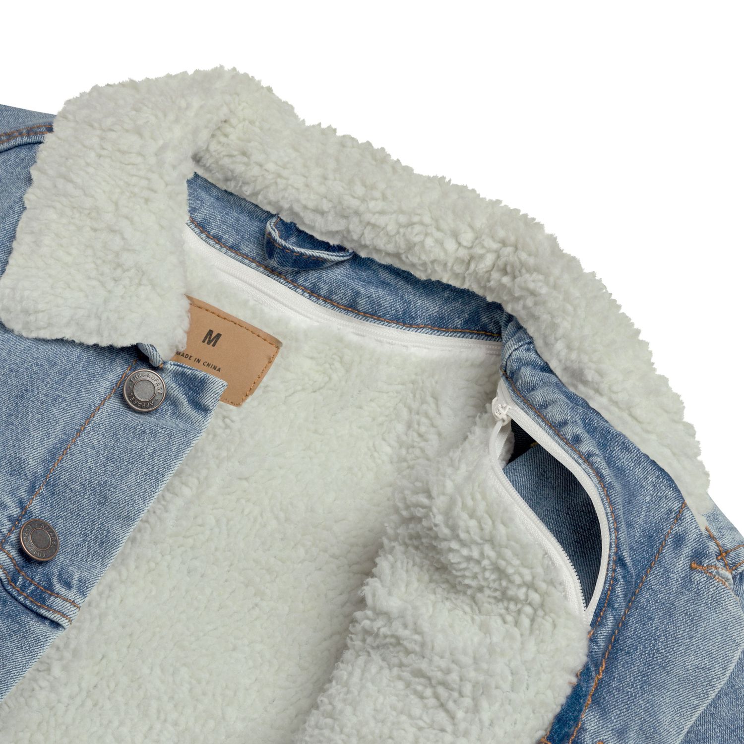 Luxury streetwear-Jetz endeken Unisex-Jeansjacke mit Sherpa-von kery2367
