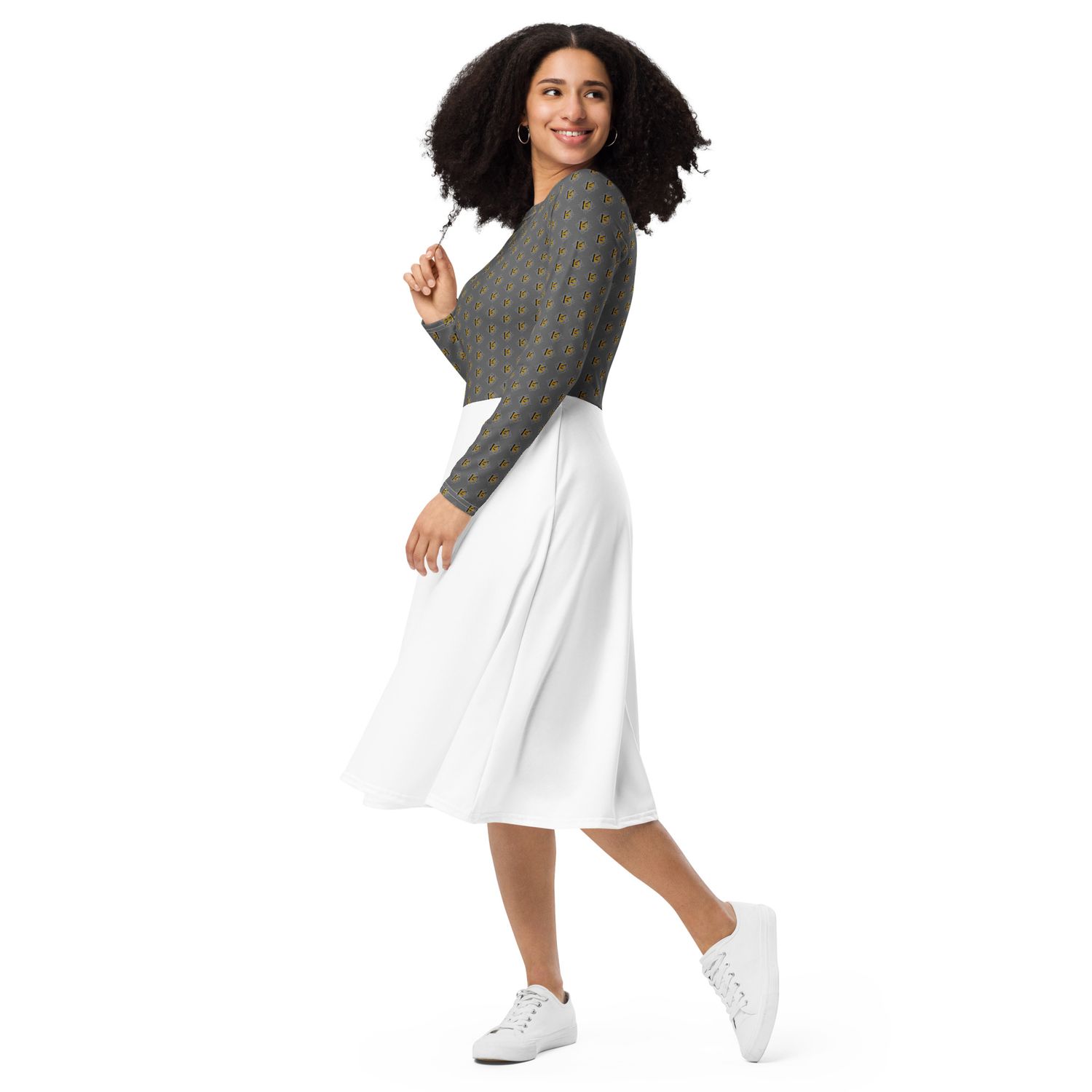 Luxury streetwear- long sleeve midi dress von kery2367