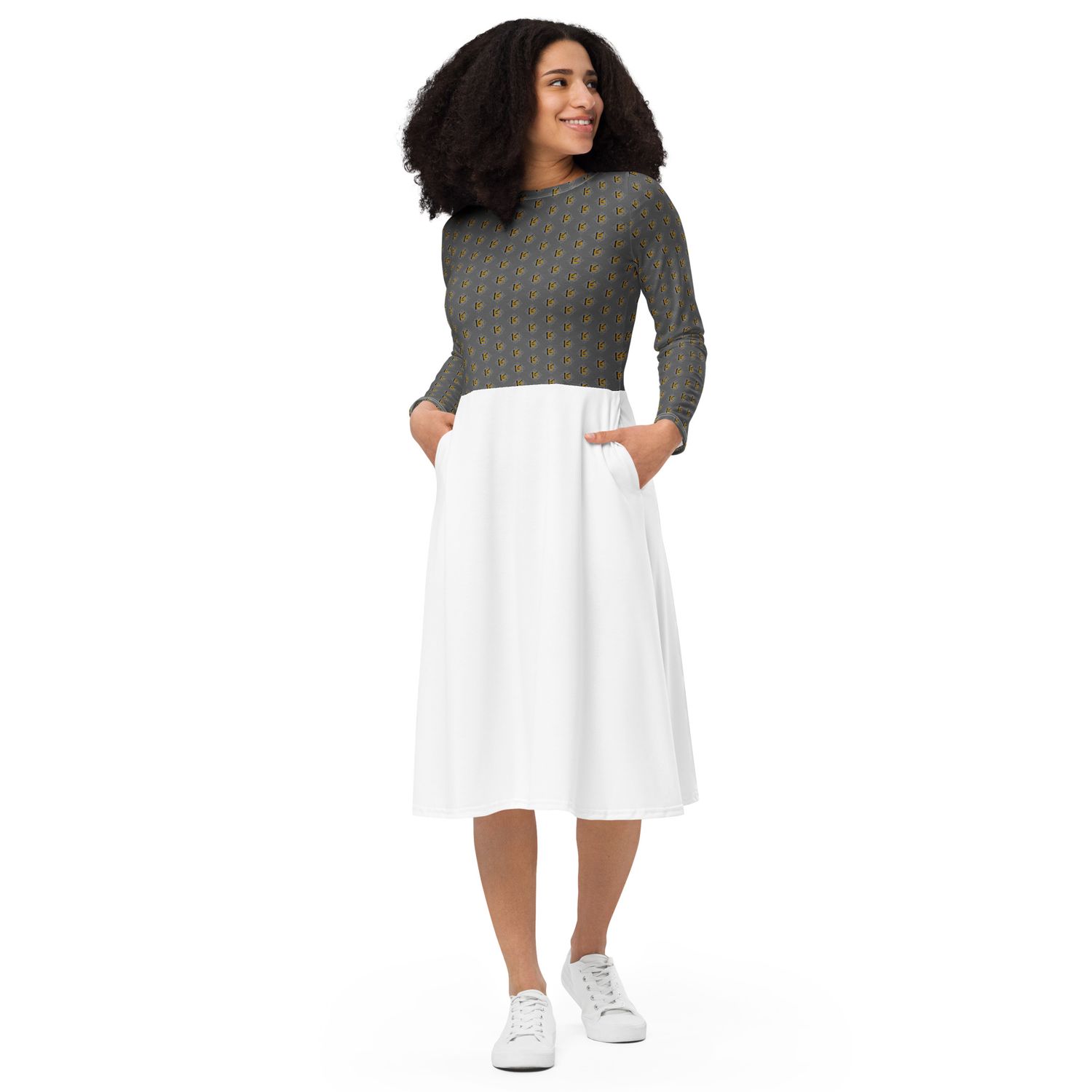 Luxury streetwear- long sleeve midi dress von kery2367