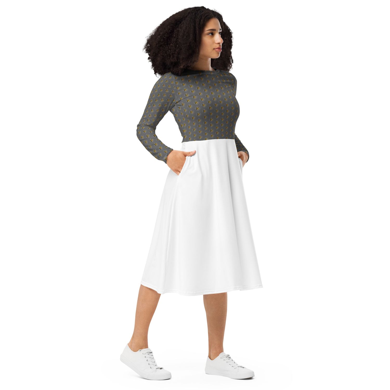Luxury streetwear- long sleeve midi dress von kery2367