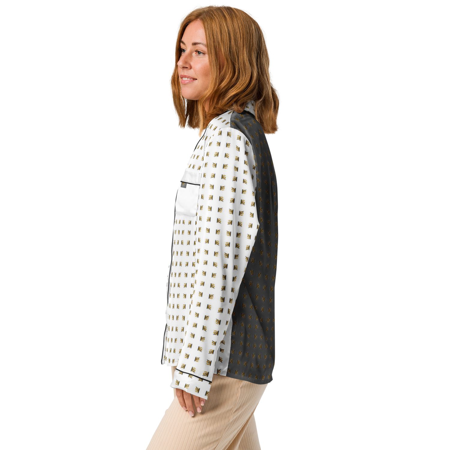 Langärmliges Pyjamaoberteil für Damen