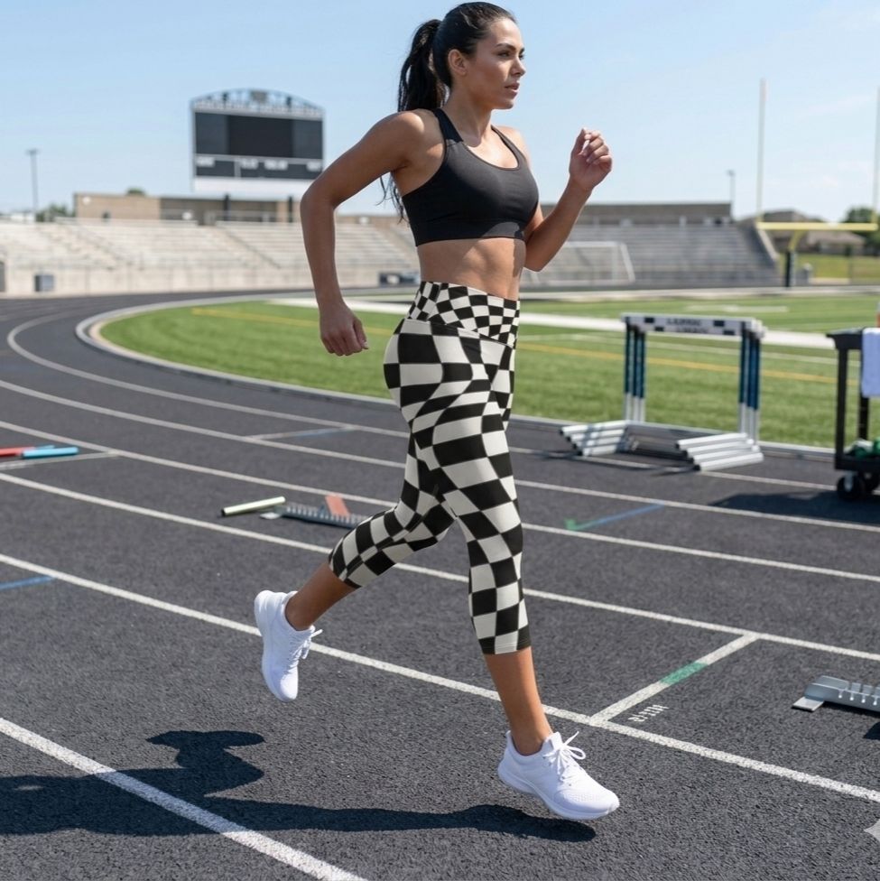 KERY2367 – "Optical Distortion" Luxury streetwear High-Waist Leggings