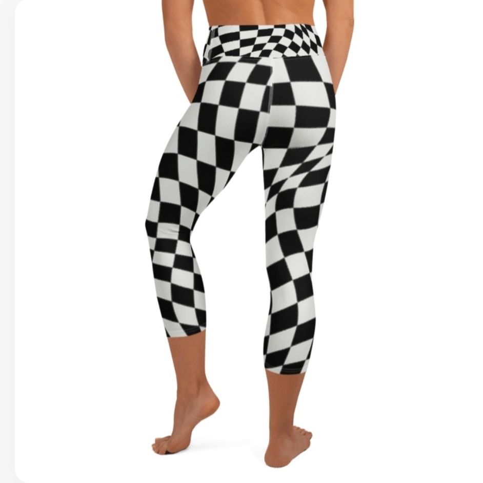 KERY2367 – "Optical Distortion" Luxury streetwear High-Waist Leggings