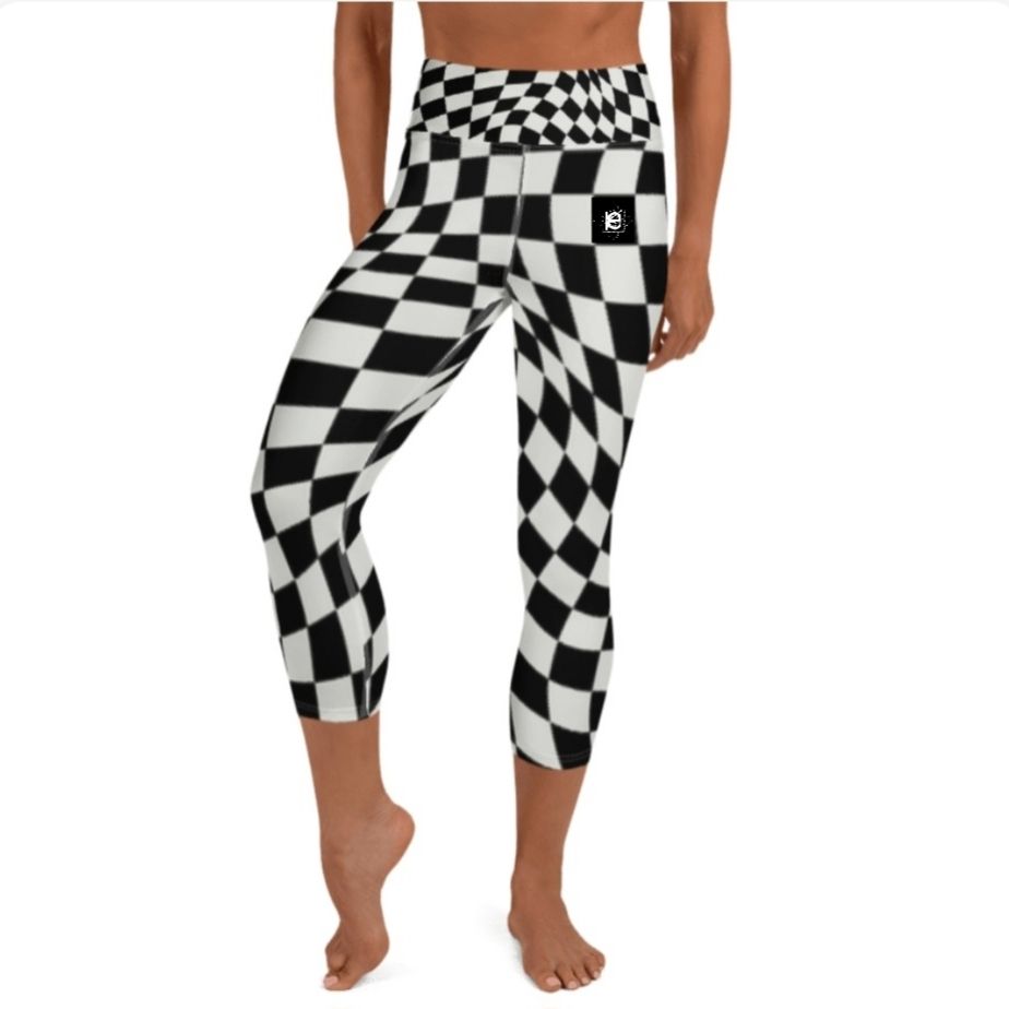 KERY2367 – "Optical Distortion" Luxury streetwear High-Waist Leggings