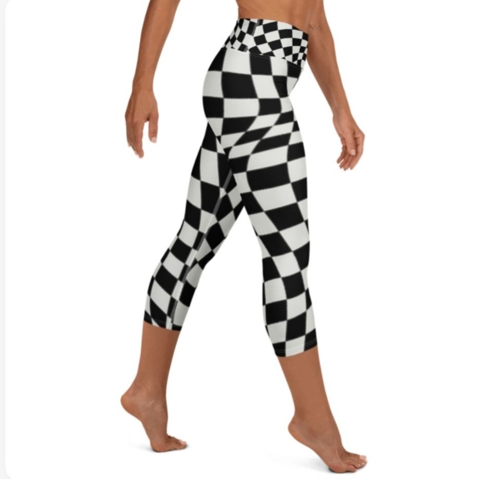 KERY2367 – "Optical Distortion" Luxury streetwear High-Waist Leggings