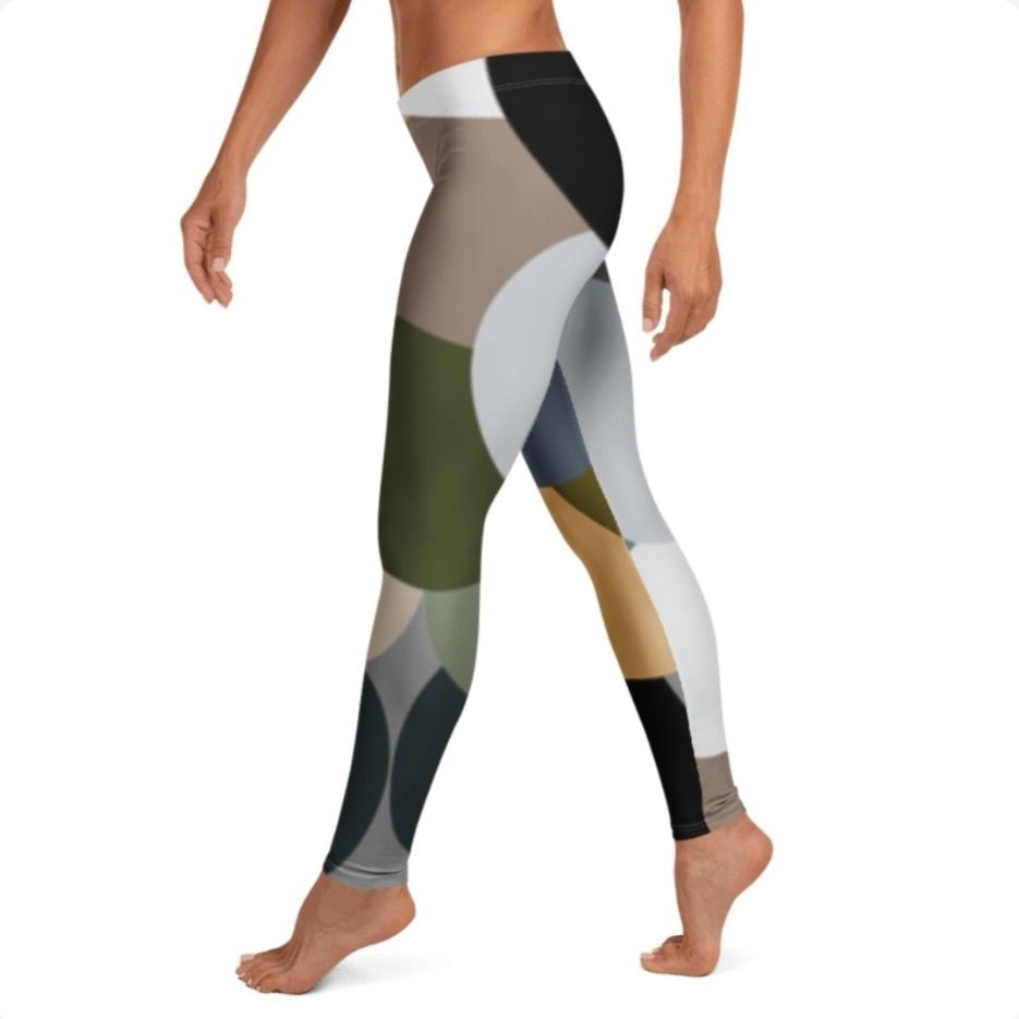 Luxury streetwear– "Earth &amp; Geometry" Abstract Art Leggings