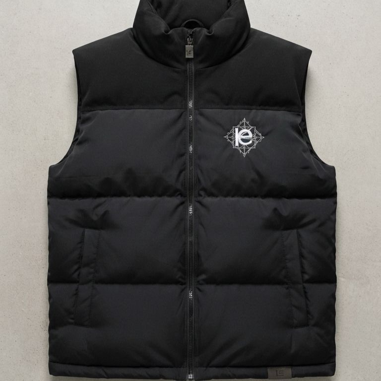 Luxury-Streetwear-Kollektion von kery2367-schwarzen ärmellosen Steppweste