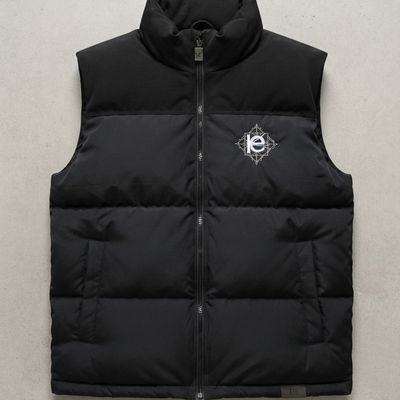 Luxury-Streetwear-Kollektion von kery2367-schwarzen ärmellosen Steppweste