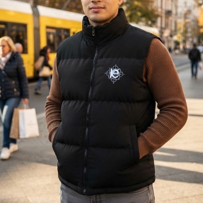 Luxury-Streetwear-Kollektion von kery2367-schwarzen ärmellosen Steppweste