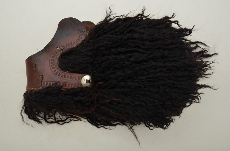 Rare Long Black Wooly Saddlebags