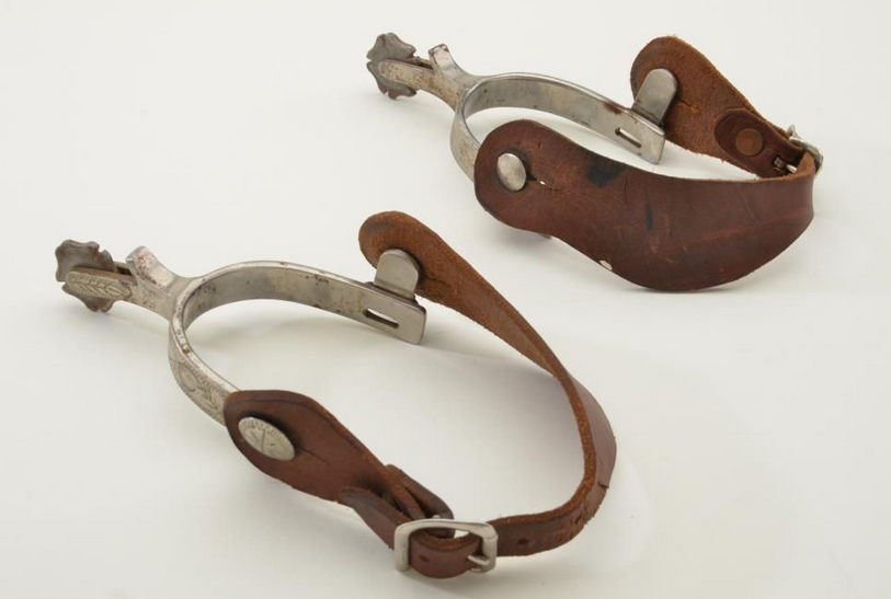 Crockett Marked Light Line Engraving Spurs