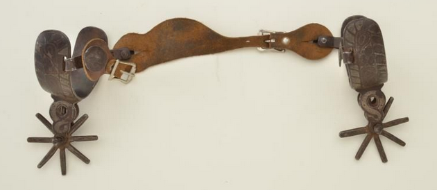 Mexican spurs with silver inlay