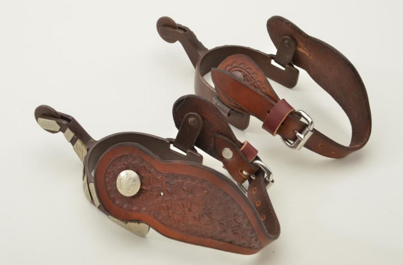 Texas Style Spurs with Silver Overlays