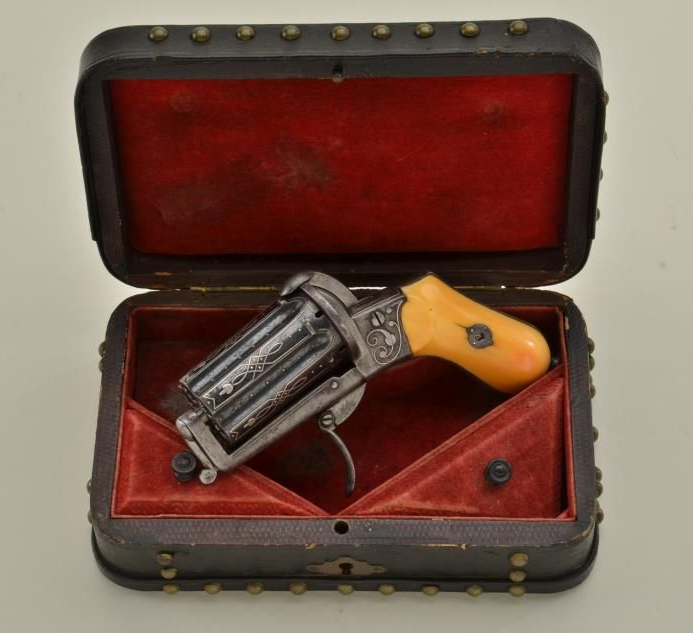 Apache style pin-fire revolver