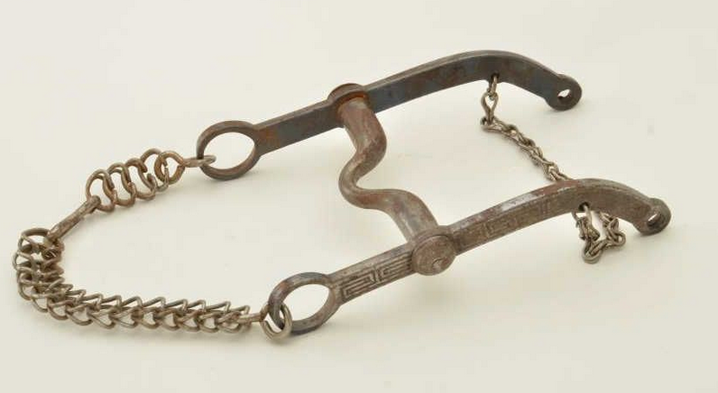 Mexican Bit with Silver Inlaid