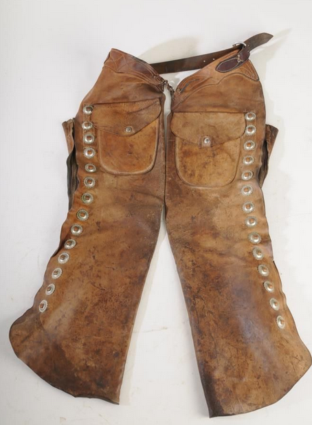 Batwing Chaps with 28 Small Conchos - SOLD