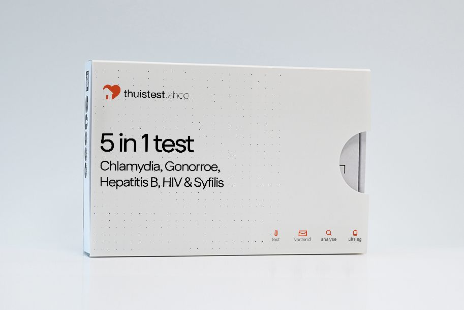 5-in-1 test for Chlamydia, Gonorrhea, HIV, Syphilis, and Hepatitis B