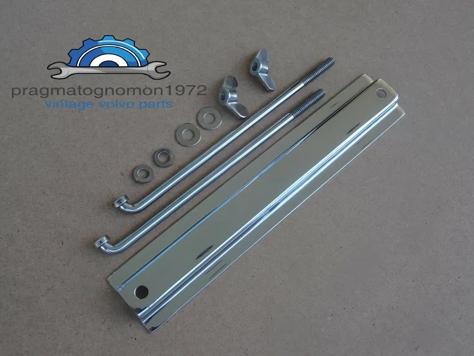 VOLVO AMAZON 121 122 BATTERY HOLD DOWN SET STAINLESS STEEL MIRROR FINISH
