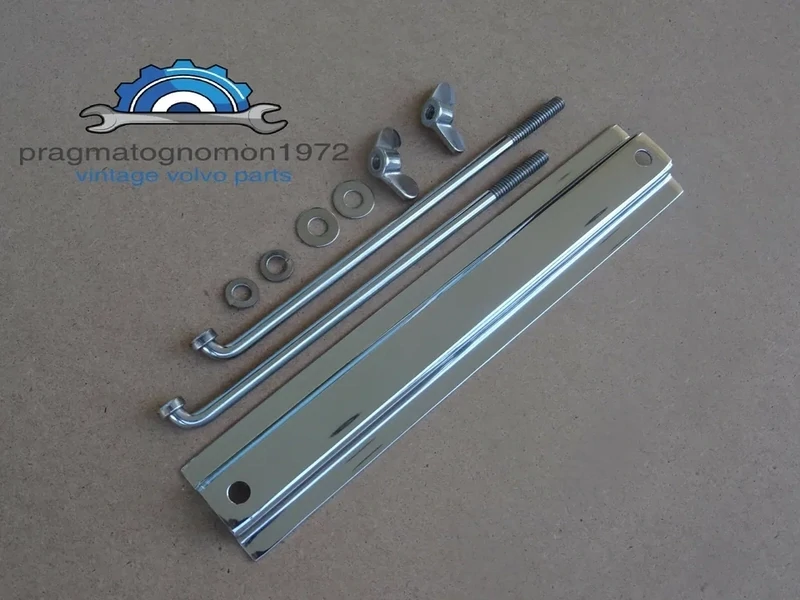 VOLVO AMAZON 121 122 BATTERY HOLD DOWN SET STAINLESS STEEL MIRROR FINISH