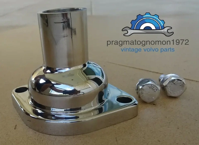 VOLVO 418325 AMAZON 121 122 P1800 B18 1&quot; OD THERMOSTAT HOUSING STAINLESS STEEL MIRROR FINISH