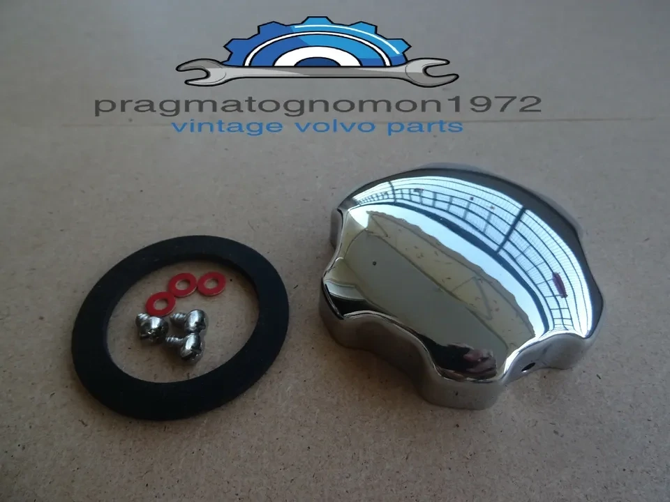 VOLVO AMAZON P1800 PV544 OIL FILLER CAP set CHROME PLATED