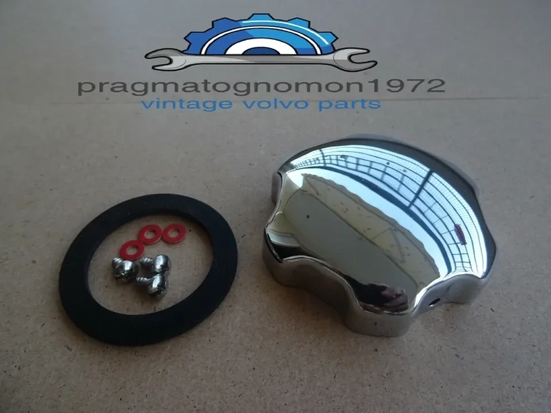 VOLVO AMAZON P1800 PV544 OIL FILLER CAP set CHROME PLATED