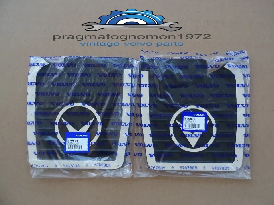 VOLVO 121 122 REAR MUDFLAP SET GENUINE VOLVO 670894-670895 FOR MODELS 1965+