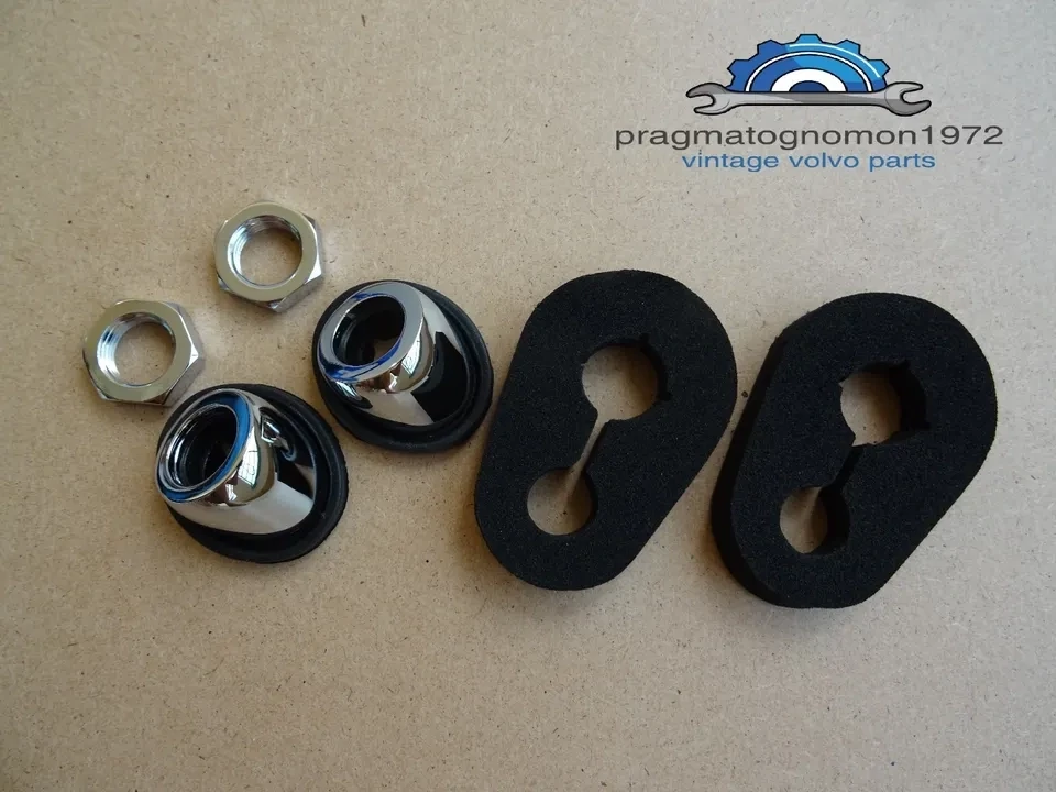 VOLVO P1800 WIPER BEZELS SET CHROME PLATED set new