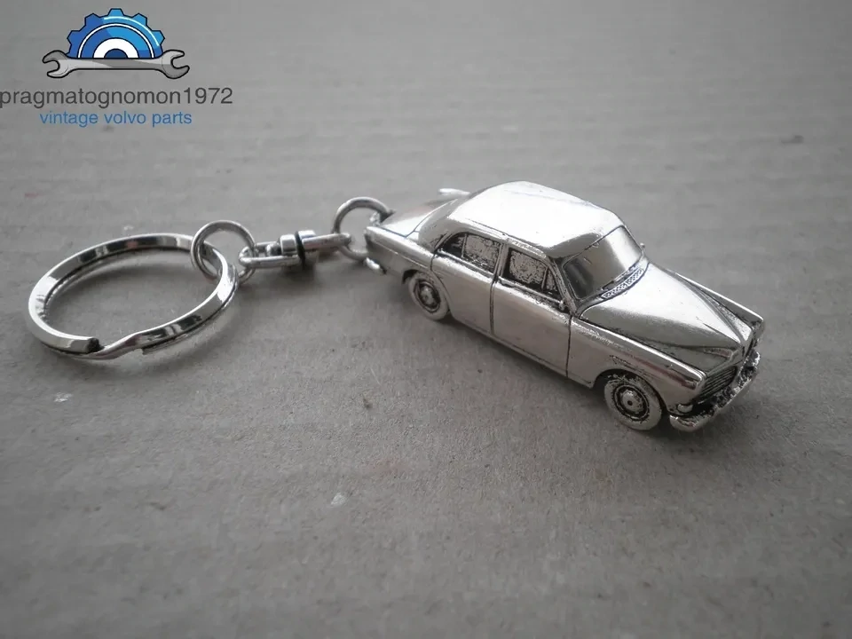 VOLVO AMAZON 130 4 DOOR KEYCHAIN SILVER PLATED GIFT