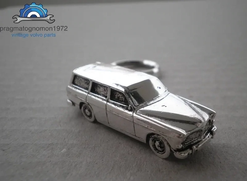 VOLVO AMAZON 220 STATION WAGON KEYCHAIN SILVER PLATED EXCELLENT GIFT
