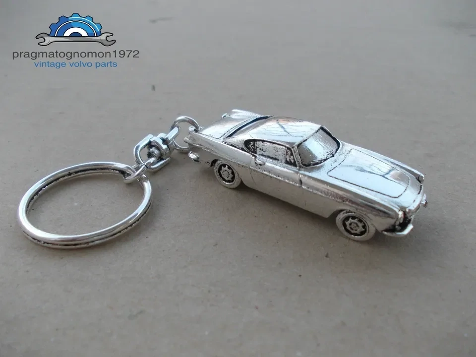 VOLVO P1800 KEYCHAIN KEY HOLDER SILVER PLATED GIFT