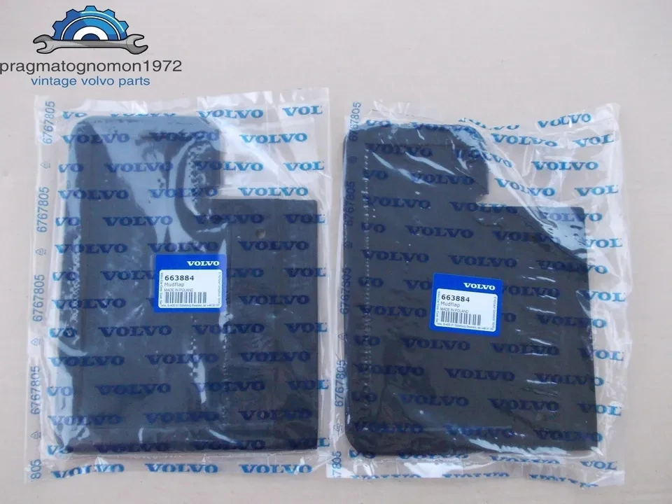 VOLVO 663884 P1800 FRONT MUDFLAP SET NEW GENUINE VOLVO